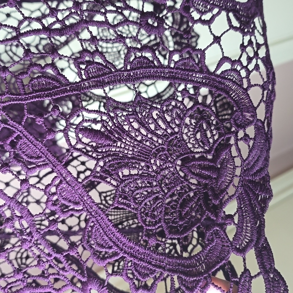 Bold Elements Dark Purple See Through High Neck L… - image 4